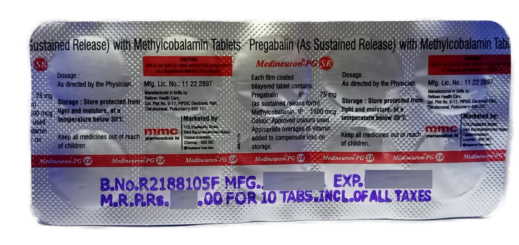 Medineuron-PG SR - Strip of 10 Tablets