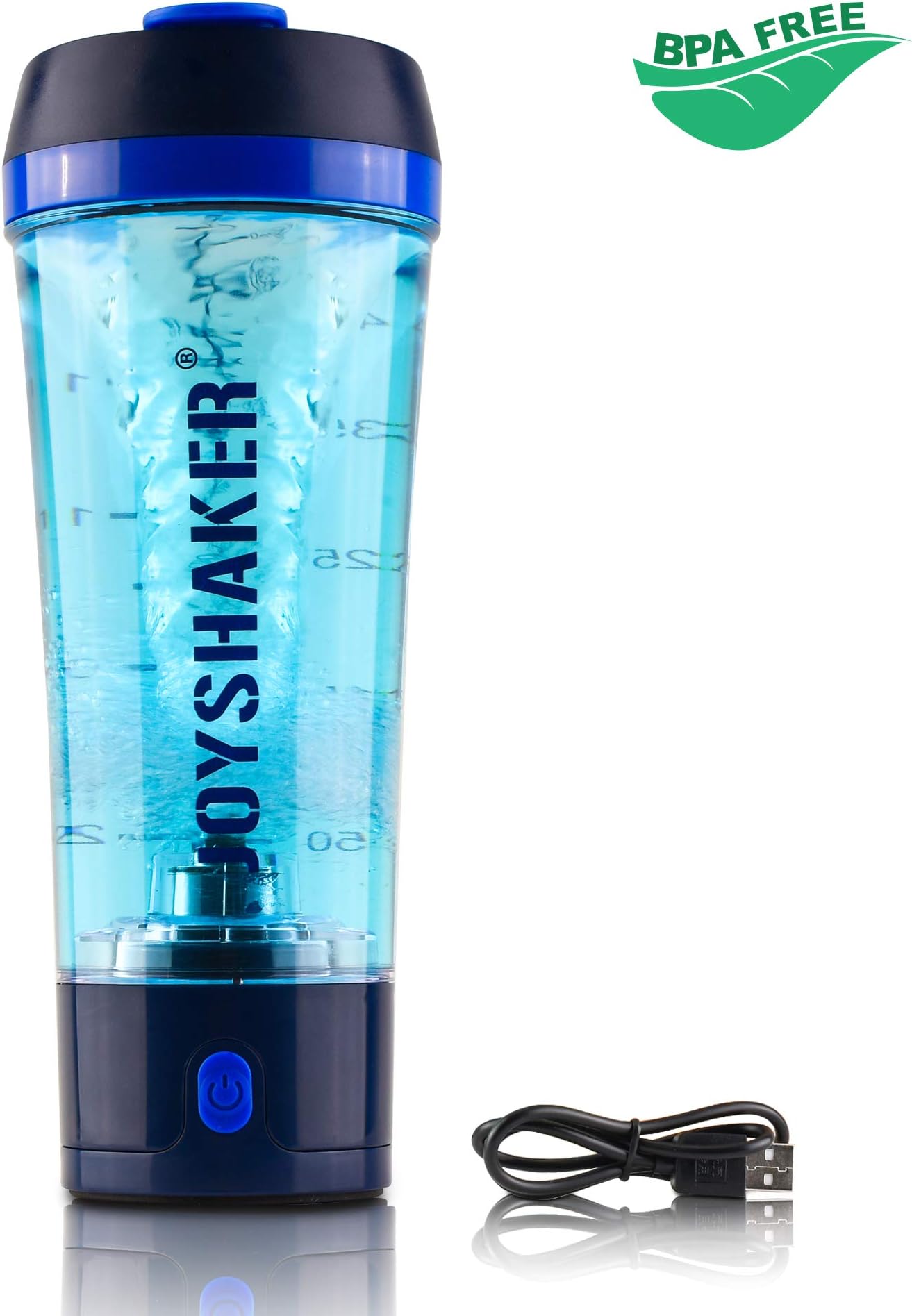 JOYSHAKER Stylish Electric Shaker Bottle - Smart Automatic Shaker Mixer with Rechargeable Electric USB for Easily Make a Variety of Drinks - Removable and Easy to Clean Protein Shaker Bottle (Blue)