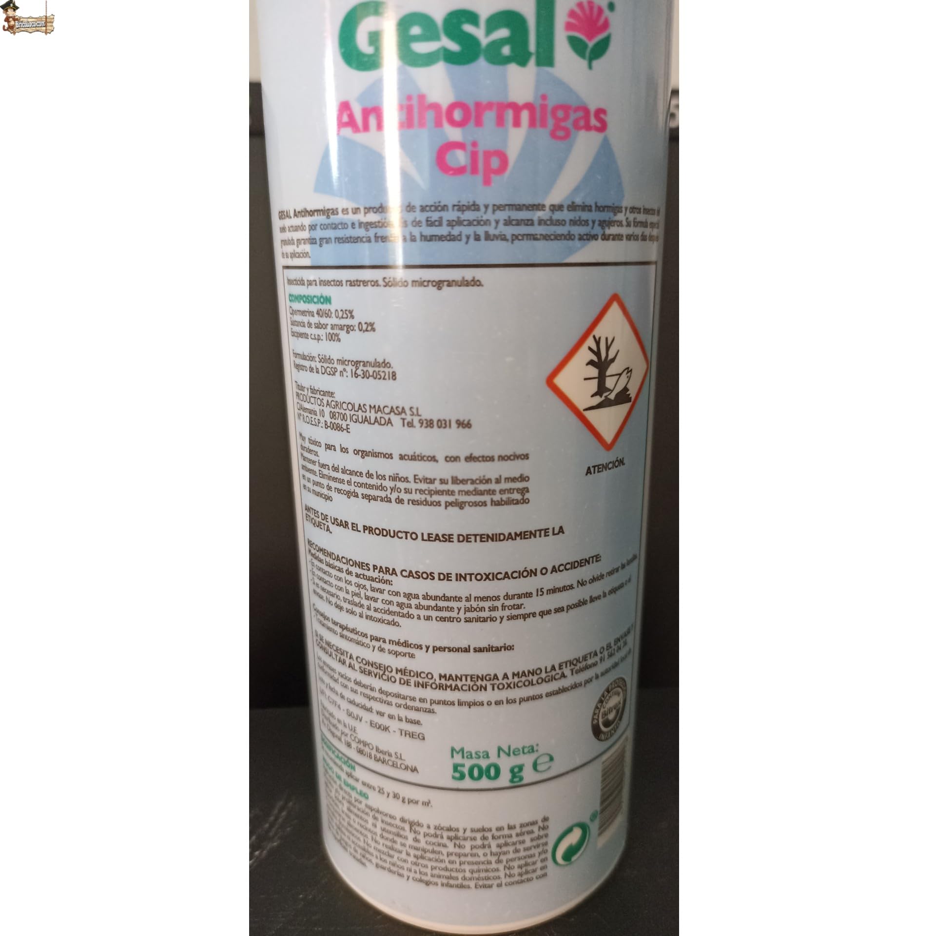 Insecticida suelo en polvo granulado insectos rastreros. ¡¡¡ 1 KG. (2x500 grs.) !!! Piretroide. Exterior e interior. Hormigas, cucarachas, pulgas, chinches, garrapatas, piojos. (2)