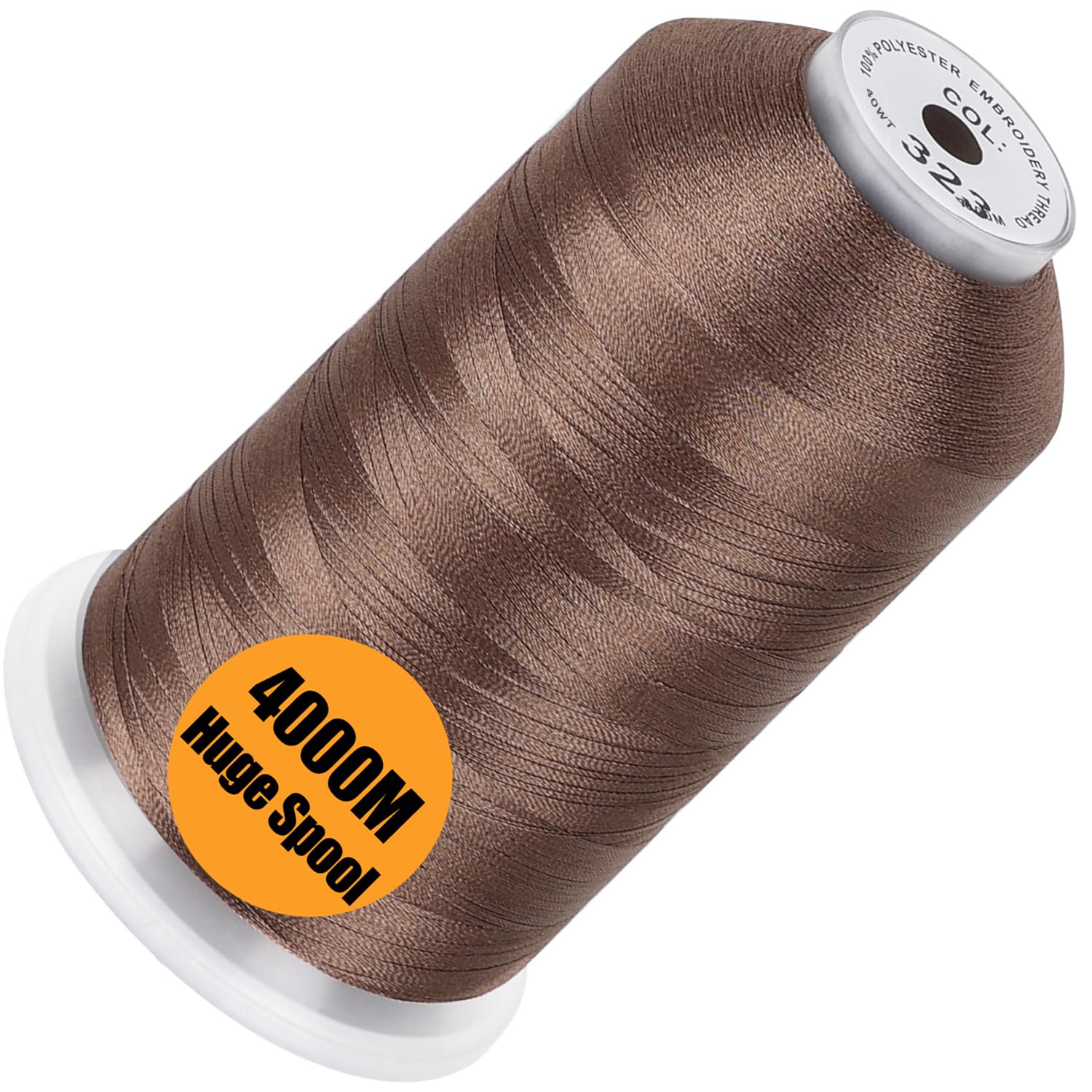 New brothread 4000M Huge Spool Embroidery Machine Thread - Light Brown