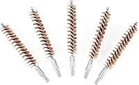 Vista 5 de BOOSTEADY Cepillo de limpieza para pistola de bronce con cerdas de fósforo, 5 unidades, para escopeta de pistola con 50 parches cuadrados