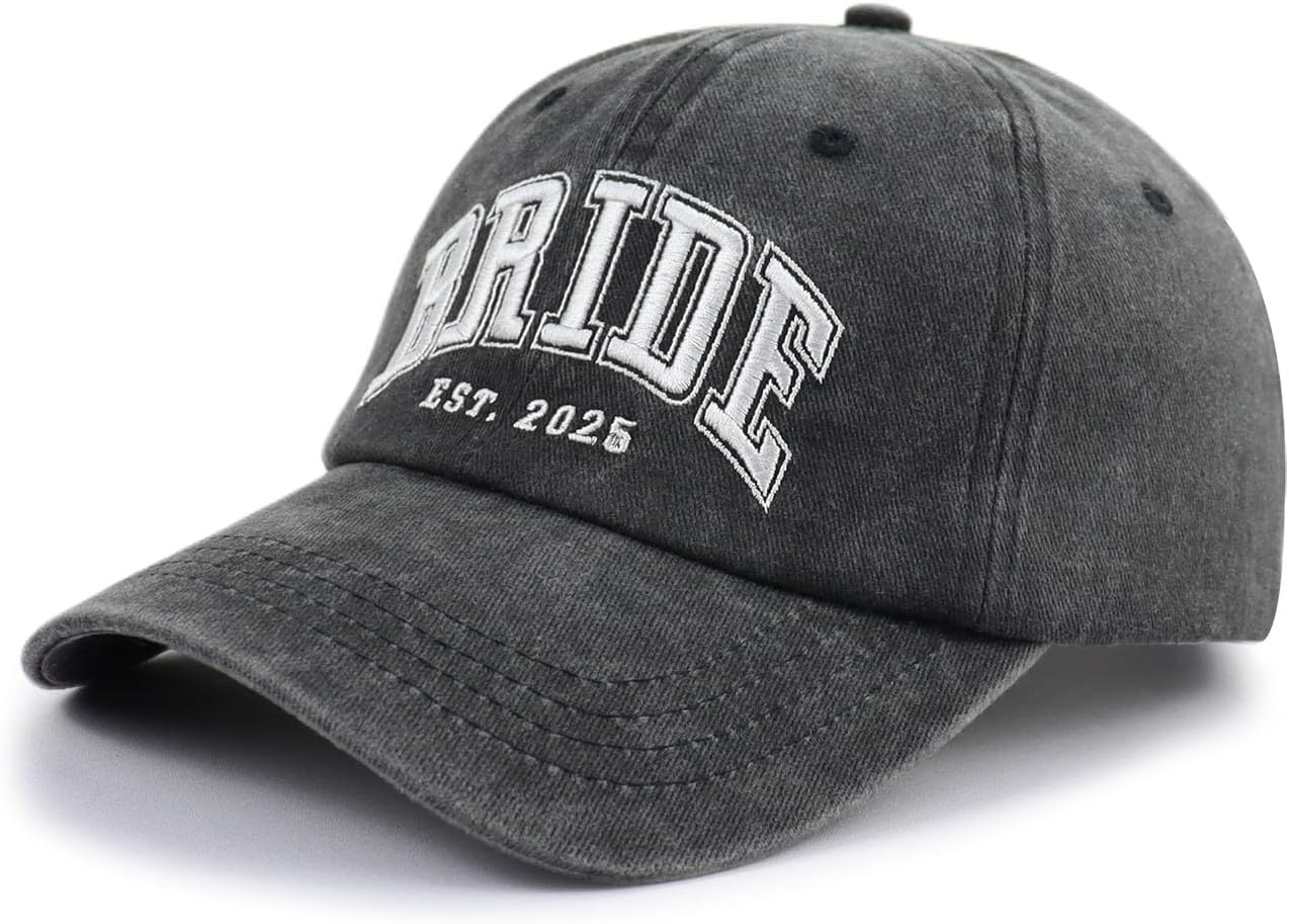 2PCS Bride and Groom Est 2025 2026 Hats for Men Women, Funny Adjustable Embroidered Newlyweds Couples Baseball Cap - Image 3