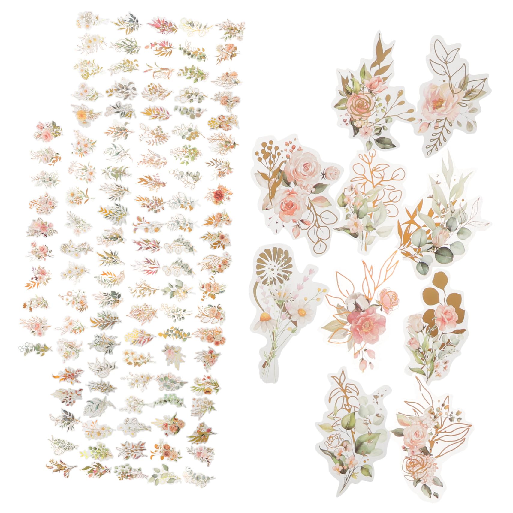 HOMSFOU 4 Set Adesivi Decorativi Per Scrapbooking Con Piante Olografici Adesivi Autoadesivi Per Journaling Fai Da Te Album Fotografici E Decorazioni Stili Misti E Unici 240 Pezzi * 4
