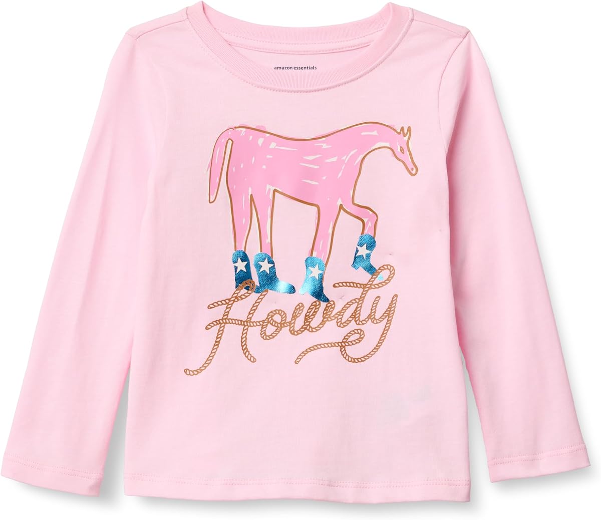 Girls and Toddlers' Long-Sleeve Crewneck T-Shirts, Multipacks