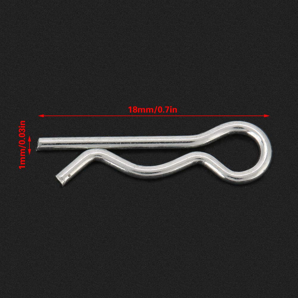 Coppiglia Tipo R da 1 * 18 Mm, Clip R Piccole Clip R Clip da 1 Mm Perni di Fissaggio Zincati Clip a Molla Spilla per Capelli
