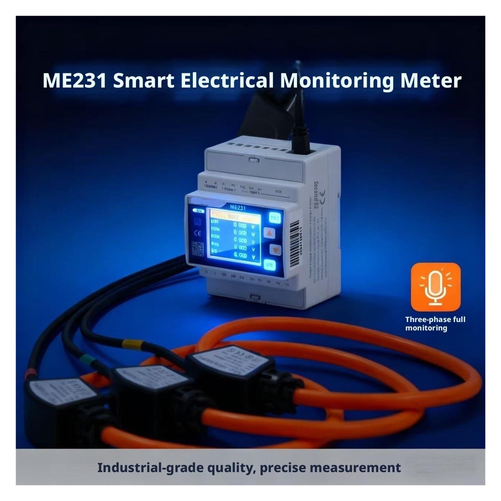 Analizator Jakości Energii, Trójfazowy licznik energii elektrycznej ME231 do pomiaru, monitorowania mocy i harmonicznych(5 200A/24mm inner diameter)