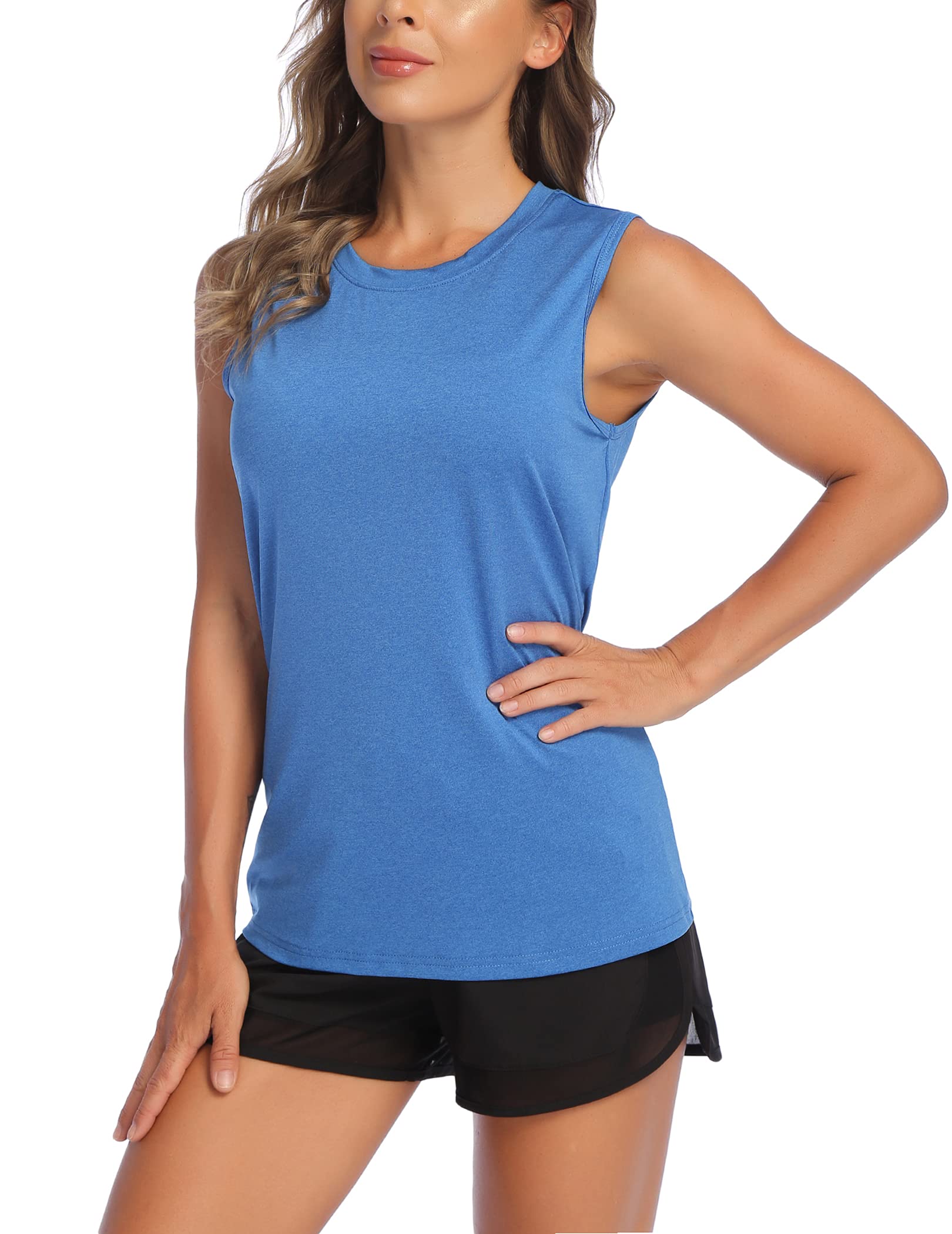 COOrunWomen's Sleeveless Athletic Shirts Lightweight Sports Shirt Quick Dry Yoga Tank Tops Muscle Tank