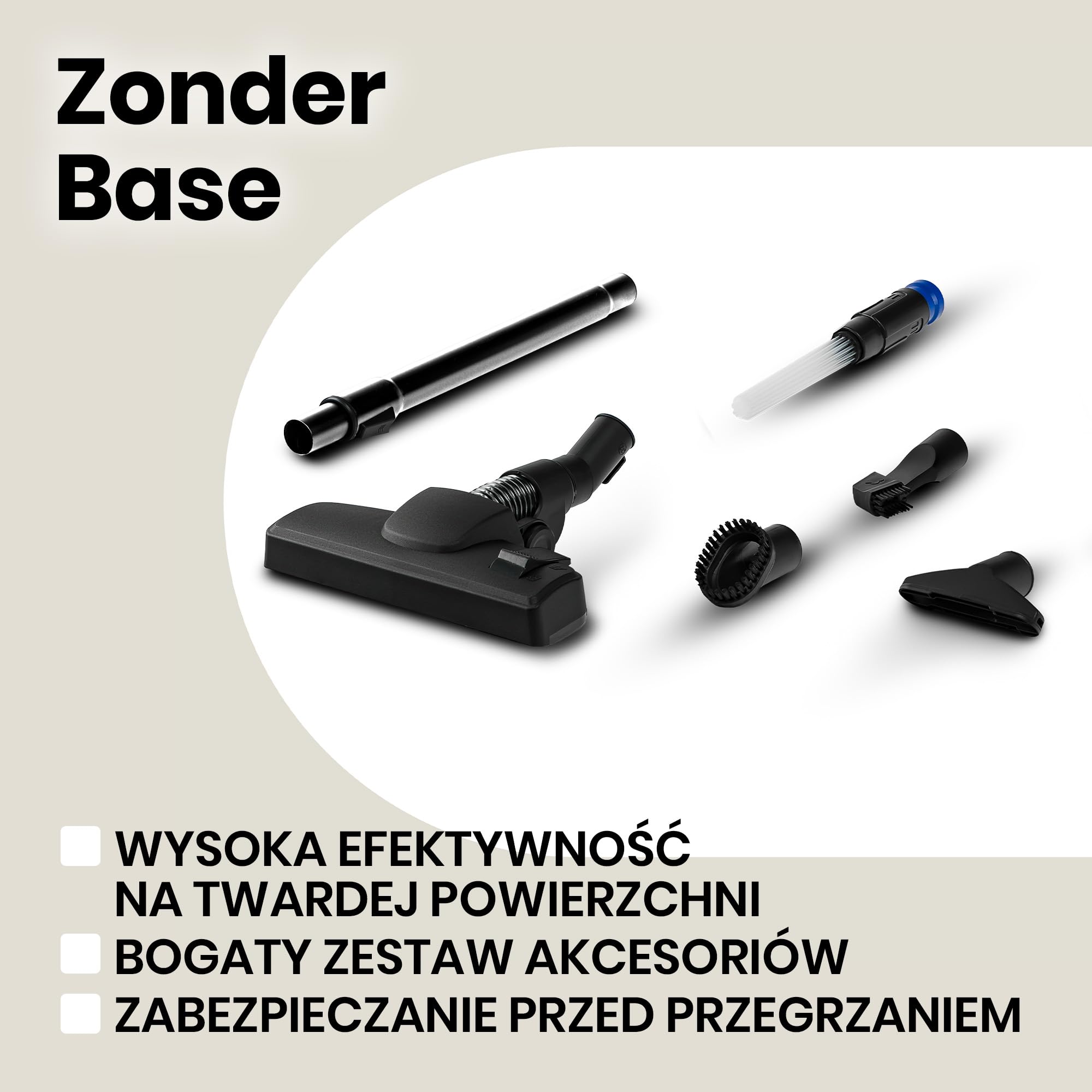 ZEEGMA Odkurzacz Zonder Base cyklonowy, bezworkowy, 899 W, 20000 PA, regulacja siły ssania i przepływu powietrza, zbiornik 2,5 l, klasa energetyczna A, łatwy system opróżniania, gumowe koła