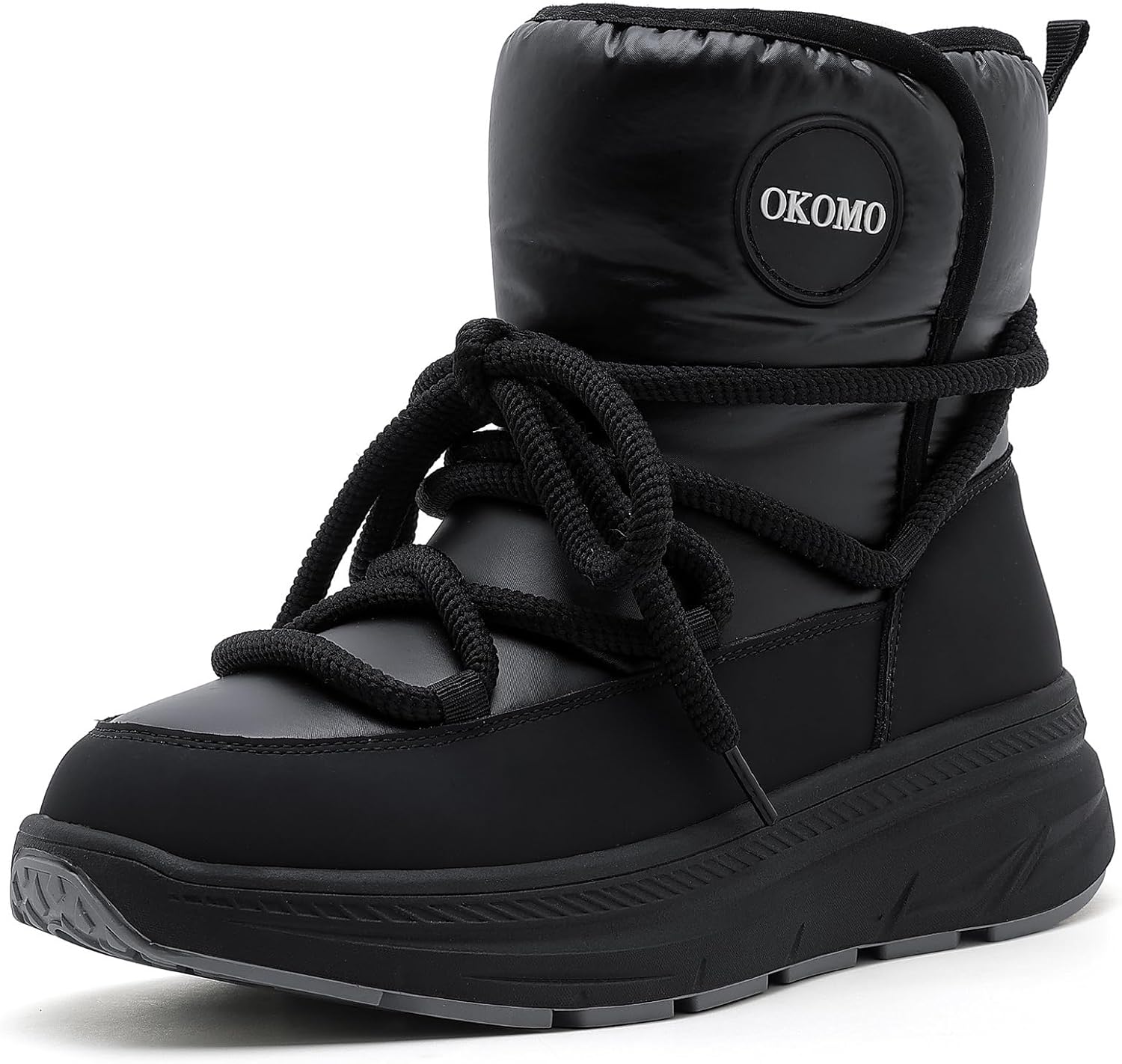 OKOMO Winter Boots for Women Snow Boots Waterproof Ankle Booties with Comfortable Warm Fur Lined Outdoor Insulated Winter Boot