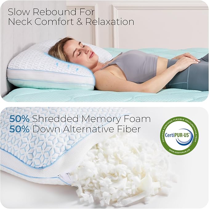 Set 2 Almohadas Memory Foam Queen Refrescante miniatura 4