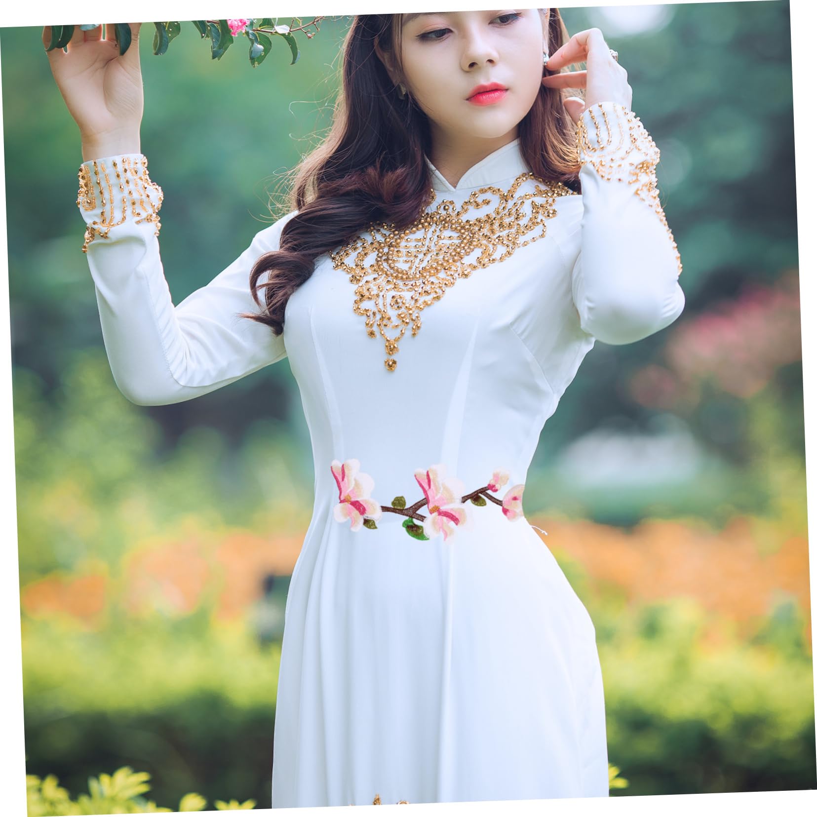 Aplicaciones para ropa, Parches de tela flores bordadas, 2 juegos parches delicados apliques florales