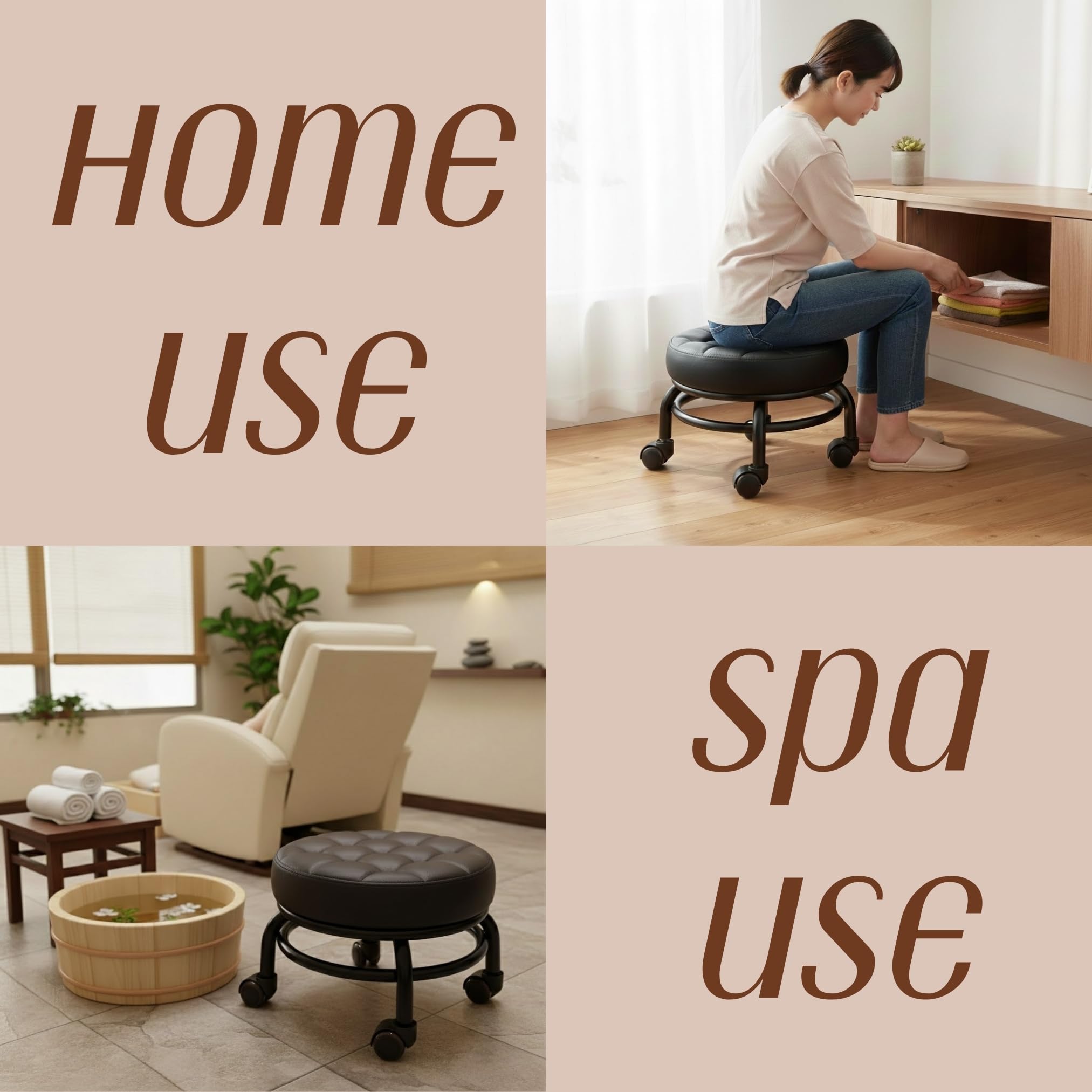 A&A Rolling/Scoot Stool | Comfortable | Heavy-Duty/Sturdy | 360 Degree Rotating | Low to Ground Acubest (1) — Amazon image 3