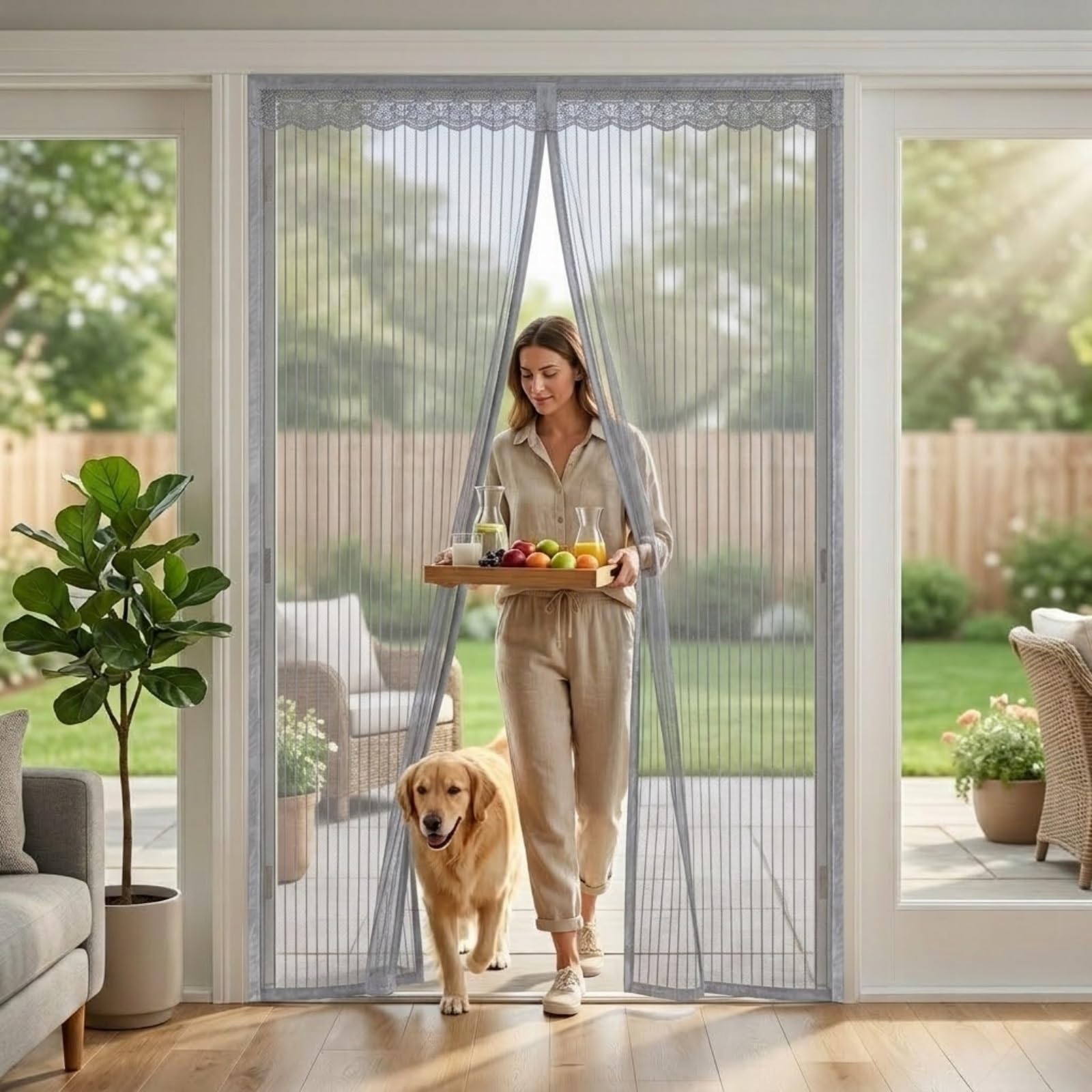 Moustiquaire porte fenêtre magnétique anti moustique tigre 120x220
