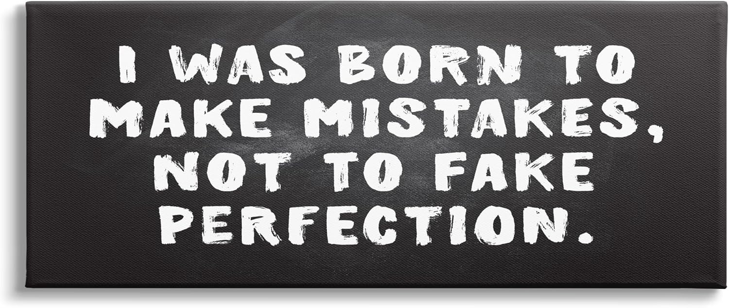 Stupell Industries Modern Make Mistakes Phrase Canvas Wall Art Design by JJ Design House LLC