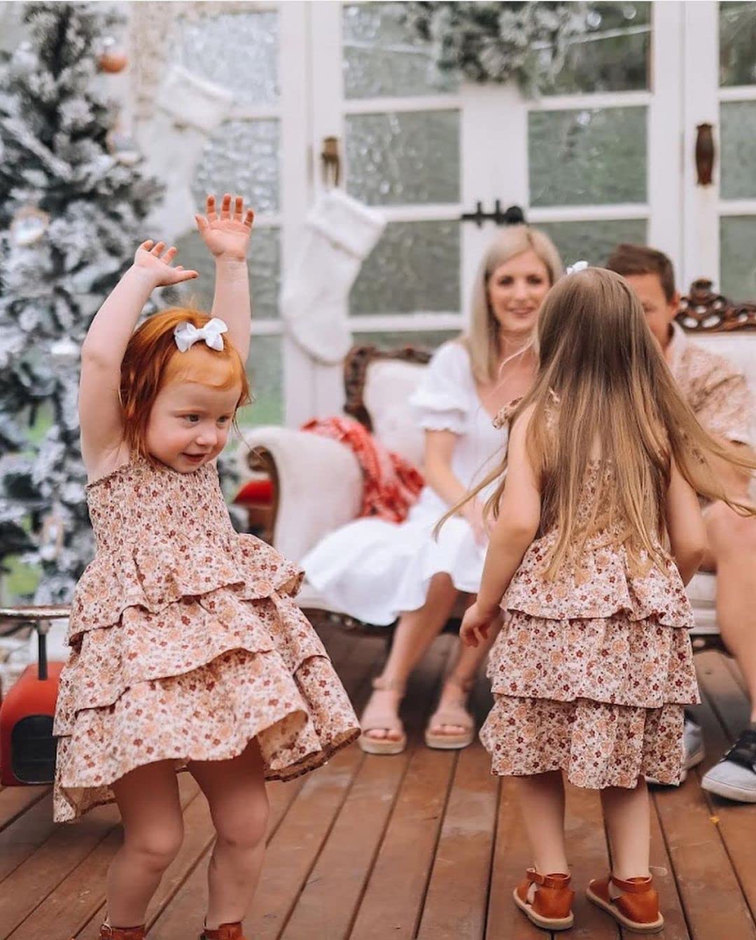 Toddler Baby Girl Dress Sleeveless Straps Princess Dress Floral Boho Tie-up Tutu Dress Summer Holiday Party Dresses (Floral, 3-4T)