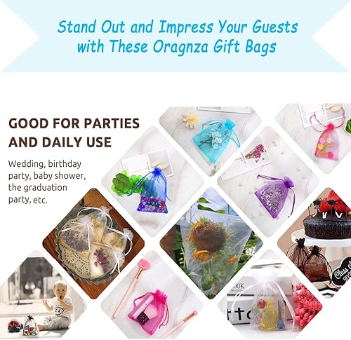 Miniatura 218 de Dealglad 100pcs Drawstring Organza bolsas de joyería caramelo para fiestas, casamientos, regalos Negro