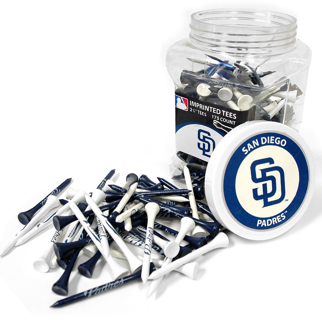 Team Golf MLB San Diego Padres Jar Of 175 Golf Tees 2-3/4" Golf Tees, 175 Pack, Regulation Size, Multi Team Colors