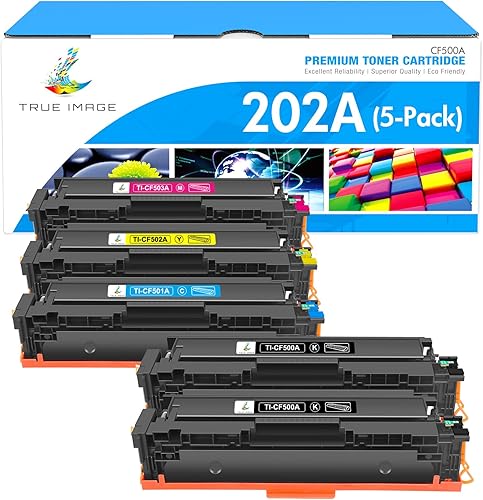 TRUE IMAGE Cartucho de tóner de repuesto compatible para HP 202A CF500A 202X Color Laserjet Pro MFP M281fdw M281cdw M254dw M281fdn M254dn M254nw
