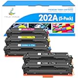 TRUE IMAGE Compatible Toner Cartridge Replacement for HP 202A CF500A 202X Color Laserjet Pro MFP M281fdw M281cdw M254dw M281fdn M254dn M254nw M281 M254 Toner Printer Ink (BK/C/Y/M, 5-Pack)