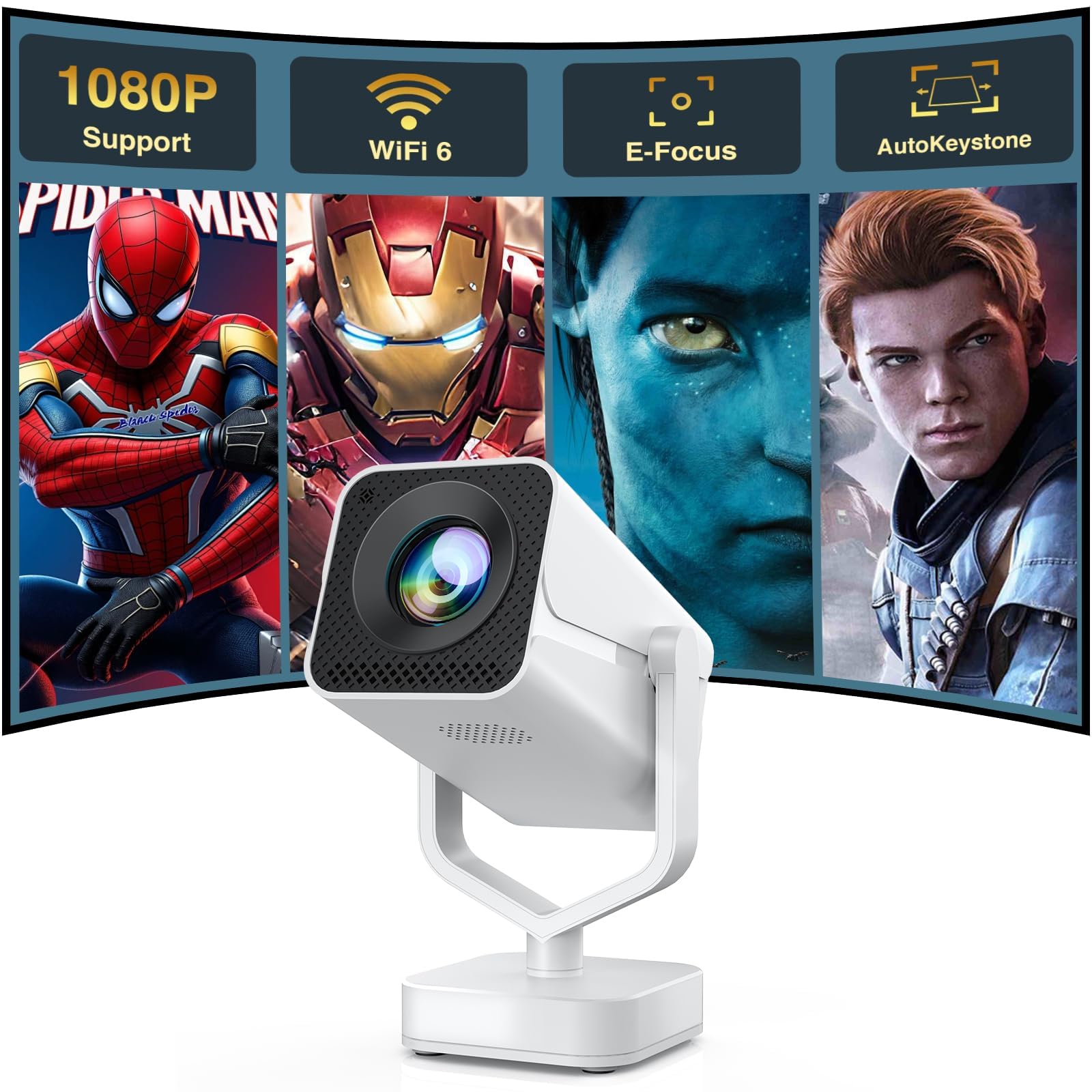 ディズニーWorldfamily  Projector MHP01 Amazon.com: Mini Portable Projector with WiFi 6 and Bluetooth 5.2