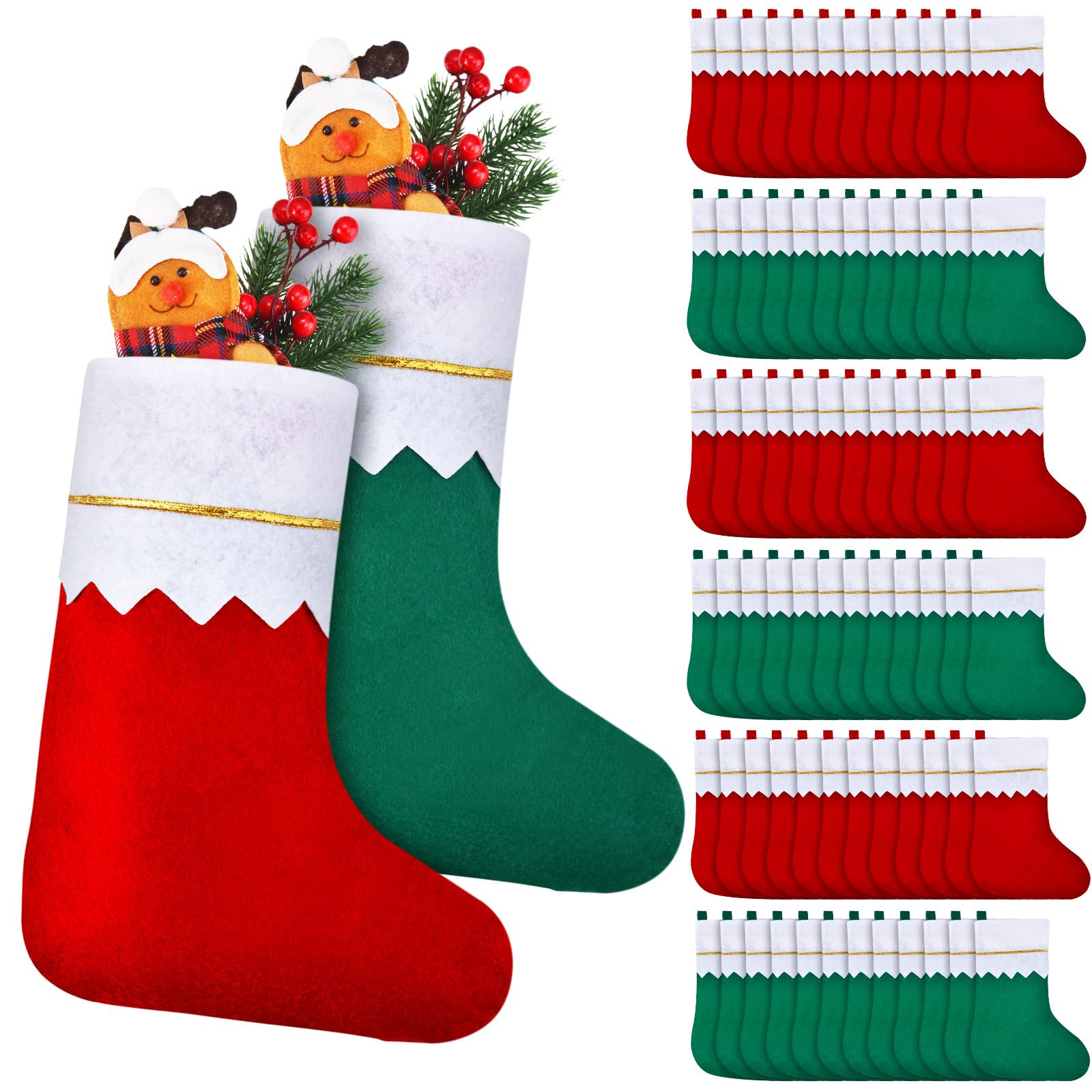 Sacs de Noël pour enfants lot de 72 bottes en feutre pour décoration maison