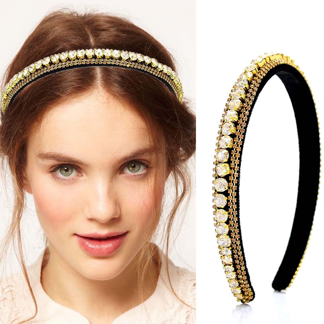 Coridy Glitter Rhinestone Headbands Sparkly Bejewelled