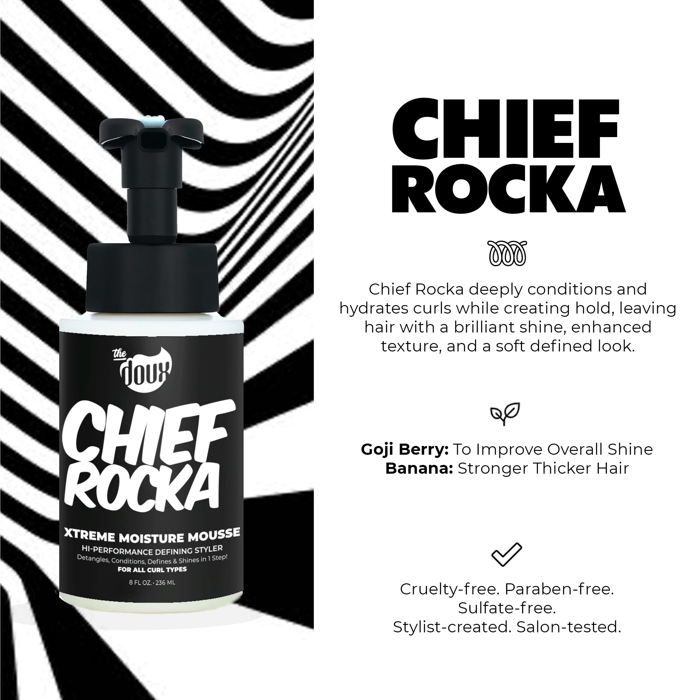 Amazon.com: Chief Rocka Xtreme Moisture Mousse for Curly Hair