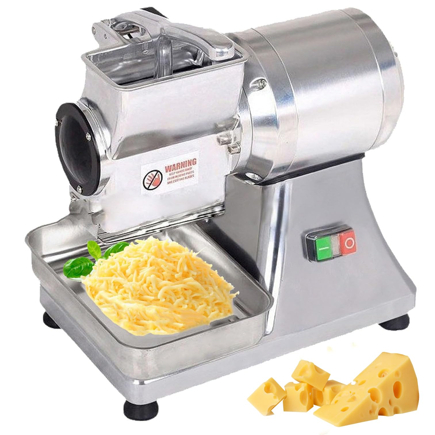Rallador de queso eléctrico, molinillo de queso comercial de 550 W con procesador de alimentos de alto rendimiento y bajo ruido de 30 kg/h para mantequilla y pan rallado