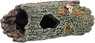 Ipetboom Decoração de tronco de aquário resina esconderijo cavernas tronco de tronco de árvore oca réptil ornamento de paisagem de madeira flutuante para tanque de peixes árvore subaquática pia