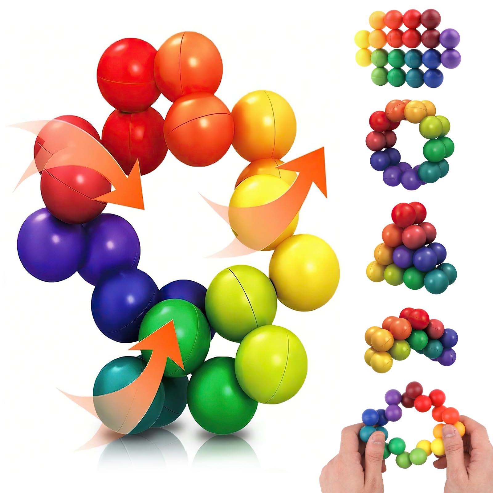 Sensory Fidget Toys for Kids, Rainbow Variable Fidget Ball, Travel Quiet Toys Autism Toys Adhd Toys, Special Needs Early Development Sensory Toys For Toddlers 3-12 Girls, Boys