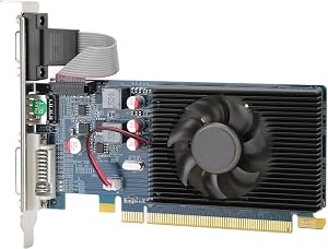 HD6450 Game Graphics Card, 2G 64bit DDR3 PCI Express 3.0 Computer Office Desktop Graphics Card 600MHz 3D API for DirectX 11 Desktop Accessories