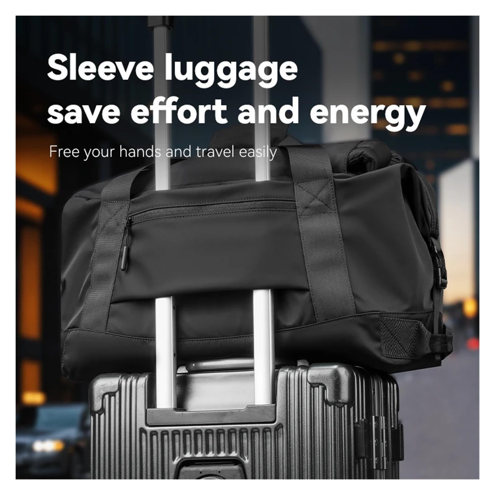 Borsa da Viaggio Borsone da viaggio impermeabile – Borsa convertibile 3 in 1 for uomo e donna con separazione asciutto-bagnato(Black)