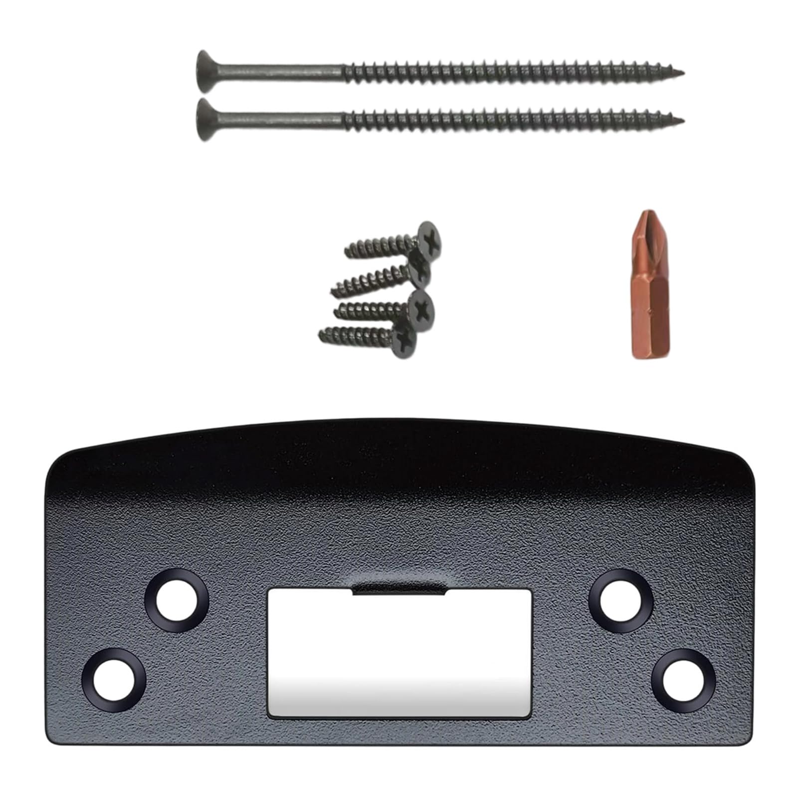 Door Strikes Plate Stainless Steel Tongue Buckle Plate with Screws for Worn Frame Slots Jamb Repair High Strength Latches Security Reinforcement Long Strips
