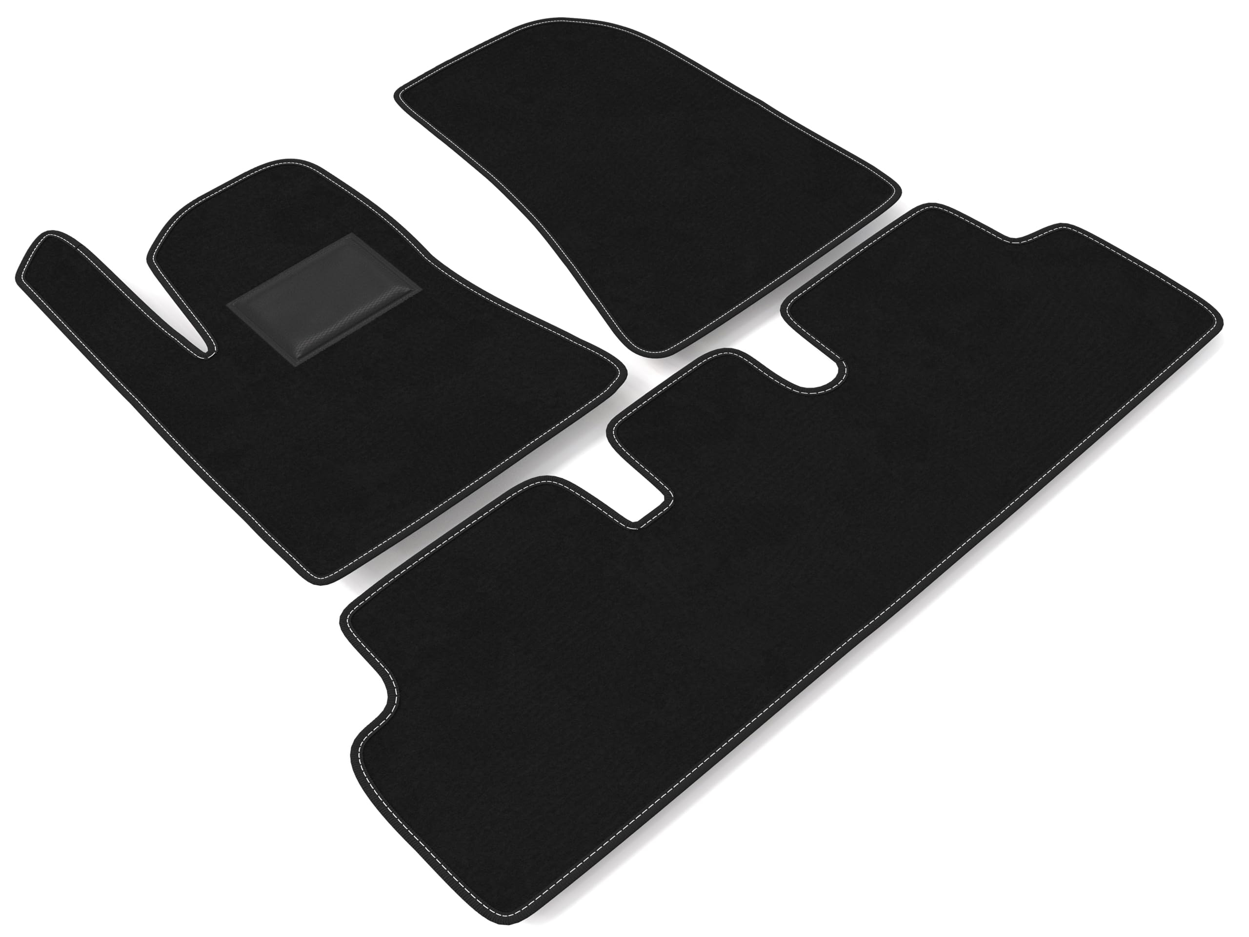 DHCarMats Tapis de voiture pour Tesla Model 3 de 2020 à 2024 | Tapis de voiture en moquette antidérapante | Intérieur de l'habitacle - Kit complet avant et arrière