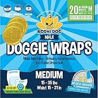 Vista 1 de Bodhi Dog Disposable Male Dog Diapers - Super Absorbent, Leak-Proof Pee Wraps - Adjustable Fit, Comfortable Design, Advanced Moisture Control, and