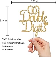 Vista 3 de Decoración para pastel de cumpleaños de 10 de doble dígito, decoración de cumpleaños de 10 años, decoración de cumpleaños de dos dígitos para niña