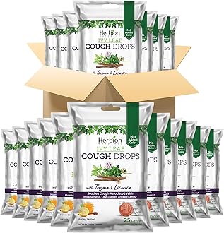 HERBION Naturals Ivy Leaf Cough Drops with Thyme & Licorice, Honey Lemon Flavor, Soothes Cough, for Adults & Children Over 6 Years, 25 Drops Each (Pack of 40)
