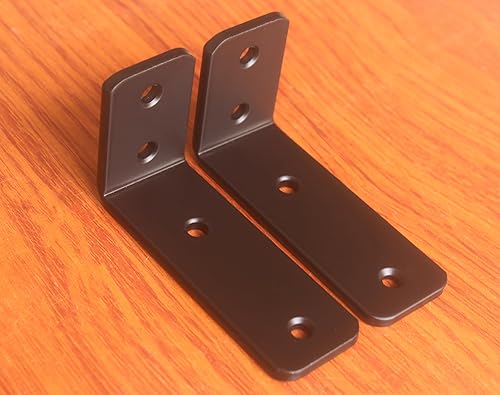 Miniatura 49 de Paquete de 4 soportes en L para estante, 8 pulg. largo x 6 pulg. alto x 1.5 pulg. ancho, grosor 03/64 pulg., soporte de hierro, metal, industrial