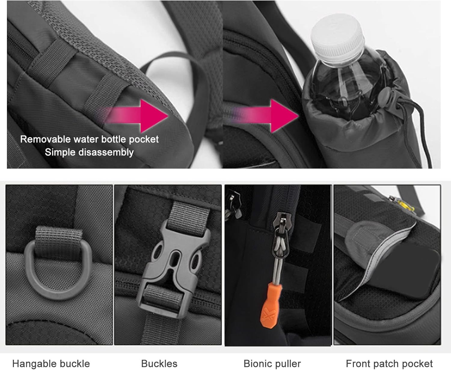 Sling Backpack,Crossbody Bag Multifunction Large Capacity Breathable Sling Shoulder Bag for Travel Hiking Sports Men Women