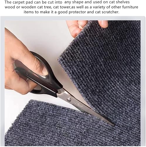 Miniatura 8 de SHENGOCASE Estantes para gatos cubiertos de alfombra de madera maciza montados en la pared, muebles de pared para gatos, estantes flotantes, poste