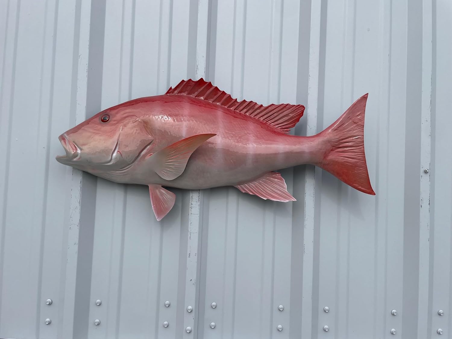 30 Inch Red Snapper Half Mount Fish Replica – Fiberglass Wall Decor for Indoor or Outdoor Display