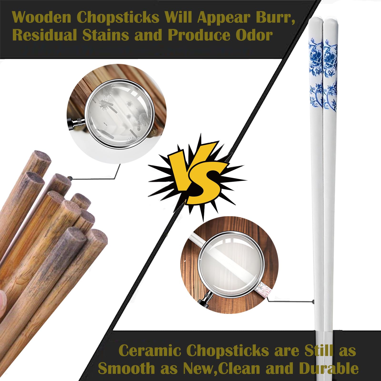 Ceramic Chopsticks Set - Blue Peony Gift -5