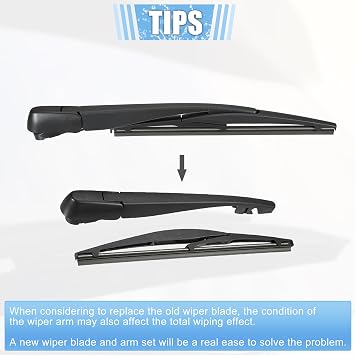 ACROPIX Rear Windshield Wiper Blade Arm Replacement Set OEM Quality Fit for Suzuki Swift 2005-2018 for Suzuki SX4 2006-2018 - Pack of 2