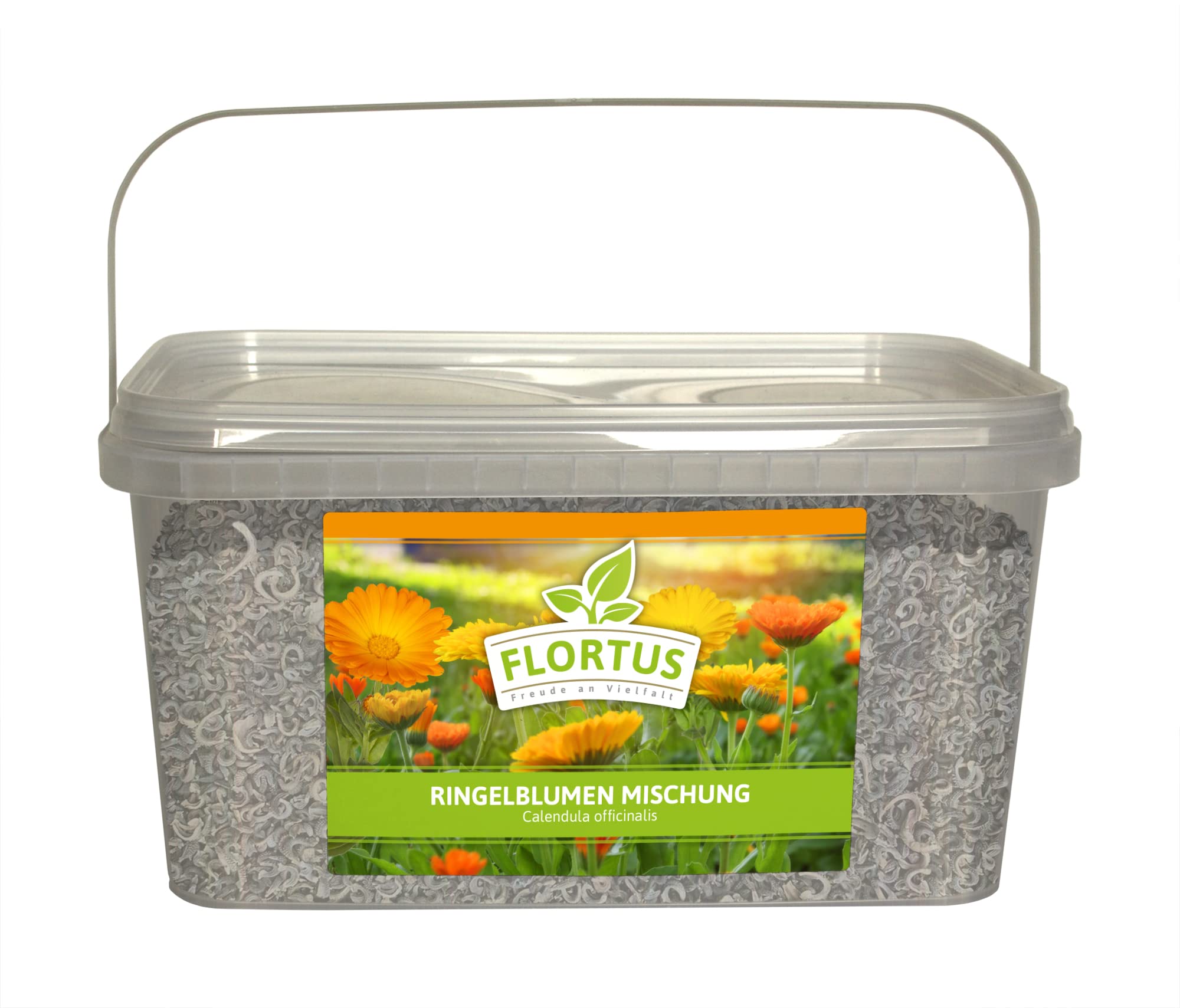 FLORTUS – Ringelblumen Samen Mischung 1kg Gelb-Orange zum Aussähen – Blumensamen für Bienenweide – Calendula officinalis Saatgut für bienenfreundliche Ringelblumen Pflanzen mit essbaren Blüten
