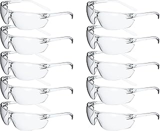 ACE FL-15G Arbeits-Brille im 10er Pack - beschlagfeste Schutzbrille für die Arbeit - Anti-Beschlag - EN 166 - Klar