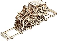 Vista 4 de WOODEN.CITY Dream Express - Rompecabezas de madera 3D para adultos, construye tu propio tren con motor de banda de goma, modelo de autoensamblaje
