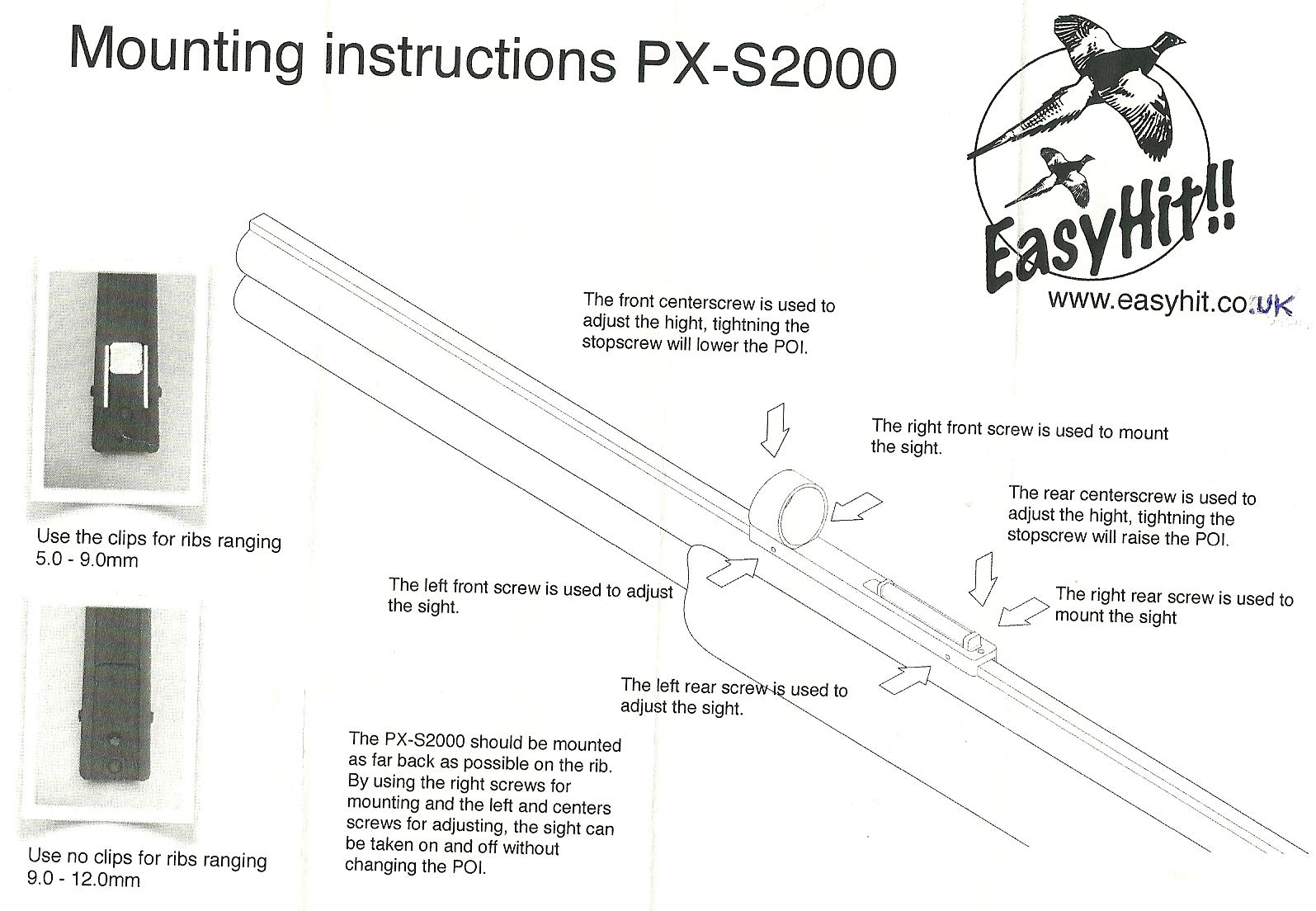 EasyHit PX-S2000 Fibre Optic Circle Red Ring Shotgun Sight