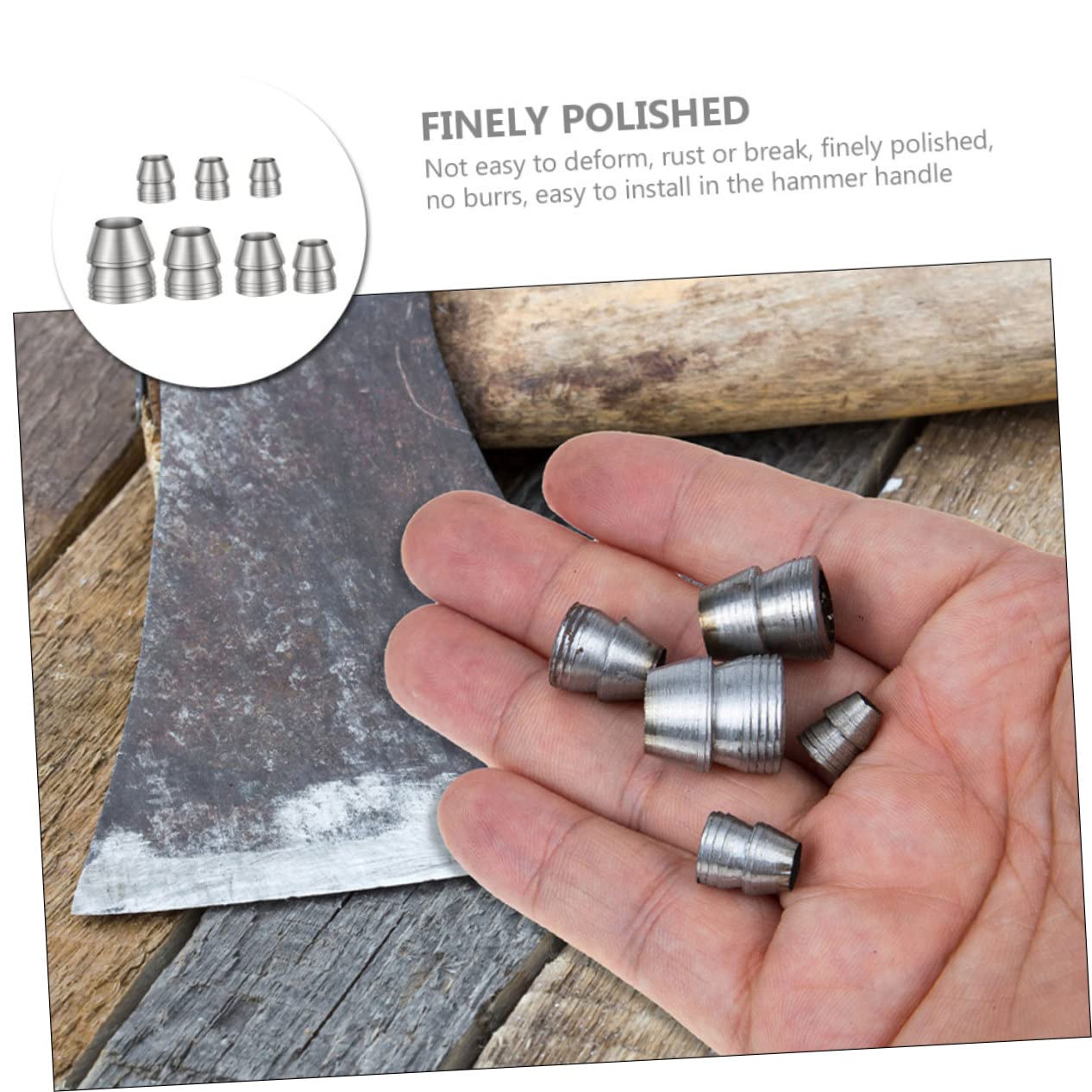 Gogogmee Metal Wedges for Hammer 7pcs Axe Handle Splitting Wedge Kit Tapered Fixing Accessories for Construction