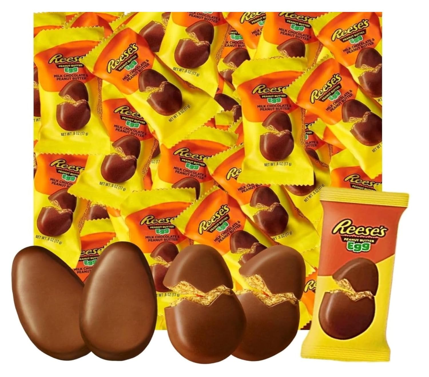 Reese's Peanut Butter Eggs Bulk Pack - 2 Pounds of Eggs - Delicious Classic Flavor in a Fun Shape - Perfect for Easter Baskets or Eggs Hunts - Great to Share with Friends and Family