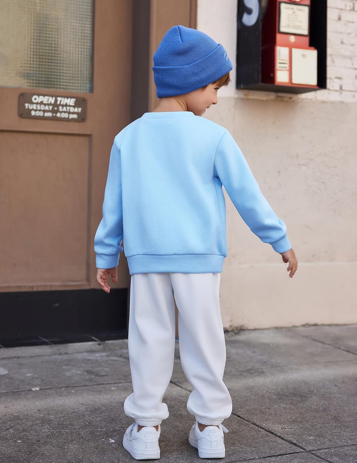 Arshiner Boys Fleece Colorblock Sweatshirt & Pants Outfit Set Fall Winter Clothes Set